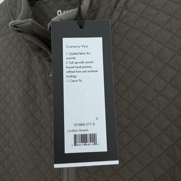 Rhone Vest Mens Small Green Gramercy Quilted Cotton Full Zip Classic Fit Golf - Picture 10 of 12